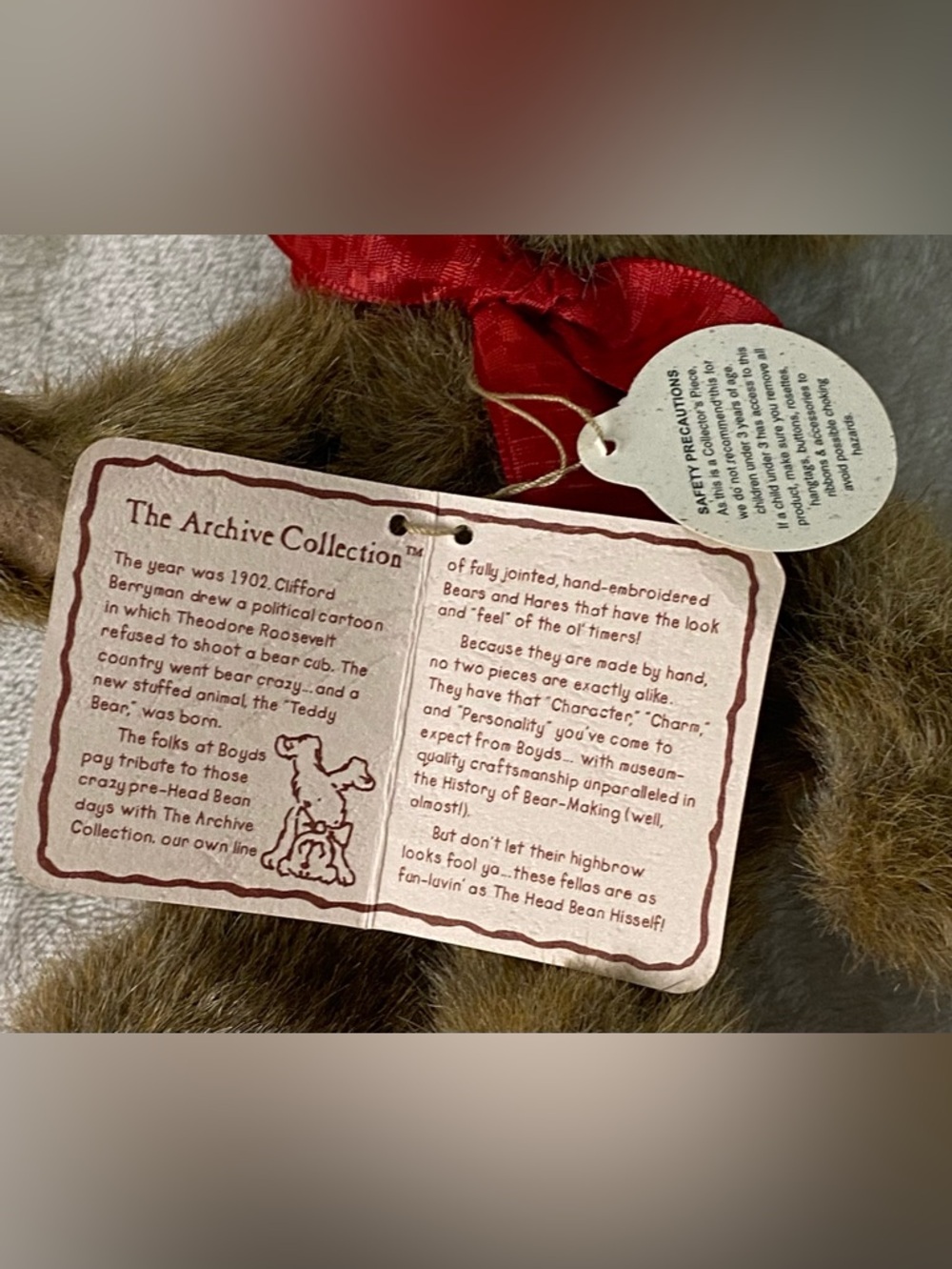 Chester B. Bearsworth Jointed 6.5” Boyds Bear Archive Collection Vintage 5725305 - Picture 10 of 13